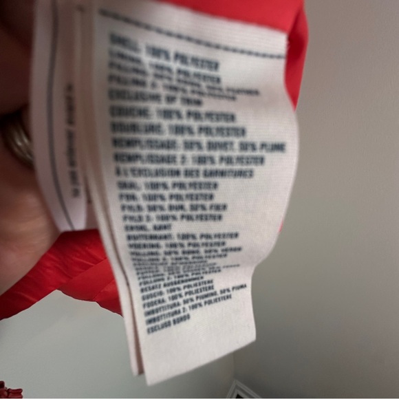 Abercrombie Fitch Kids Puffer Jacket Large Orange Hoodie Full Zip - Picture 7 of 10